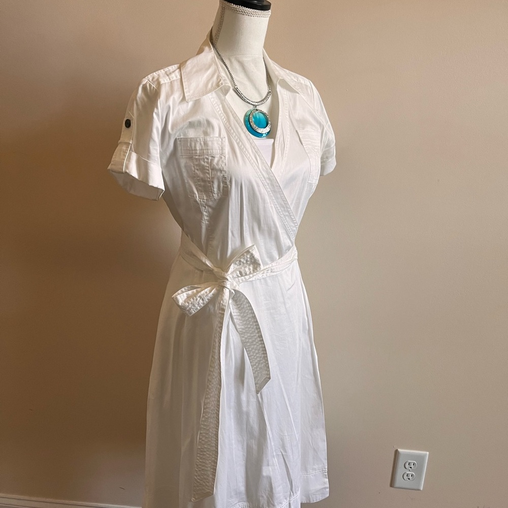 Banana Republic White Wrap Dress